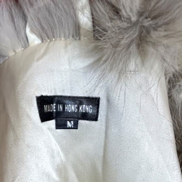 Vintage Genuine Finland FOX FUR Coat Medium Hong Kong Old Money Glamour Luxury - Picture 8 of 15